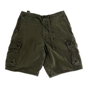 Vintage Abercrombie And Fitch Cargo Shorts Men Medium Green Military Paratrooper